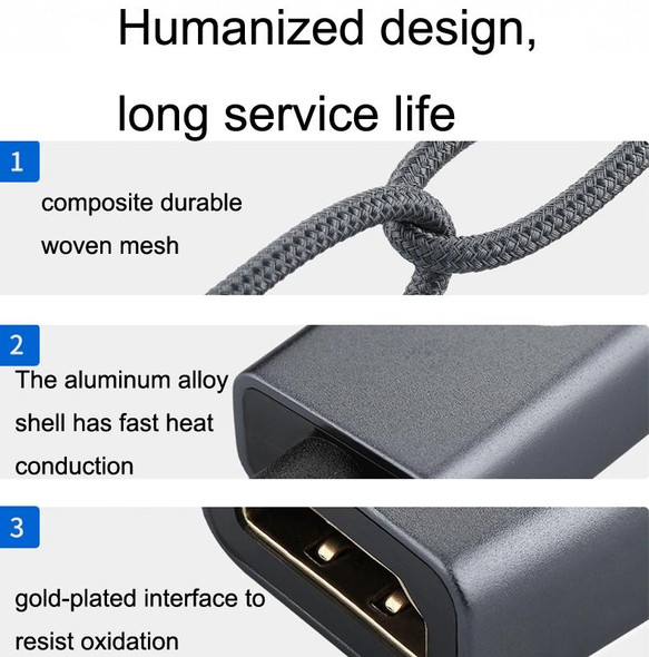 ULT-unite USB3.1 Type-C / USB-C To HDMI 4K HD Cable Computer with Screen Conversion Cable, Color: Silver Gray