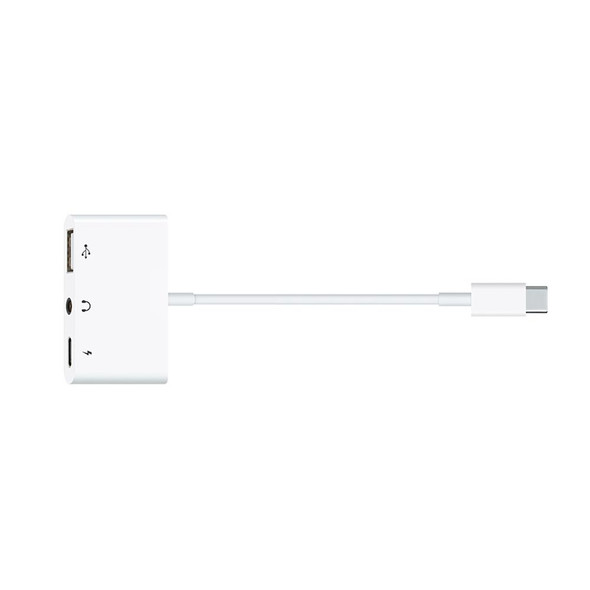 3 in 1 USB-C / Type-C Male to Type-C + USB + 3.5mm Female OTG Adapter