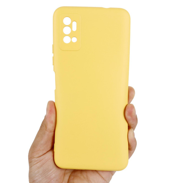 ZTE Blade A71 2021 Pure Color Liquid Silicone Shockproof Full Coverage Phone Case(Yellow)