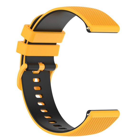 Garmin GarminMove Style 20mm Checkered Two-Color Silicone Watch Band(Yellow+Black)