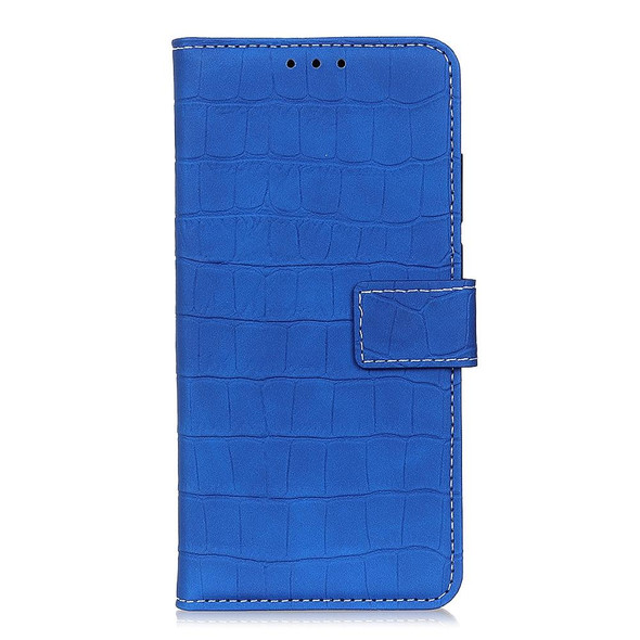 Samsung Galaxy M32 Crocodile Texture Horizontal Flip Leather Case with Holder & Card Slots & Wallet(Blue)