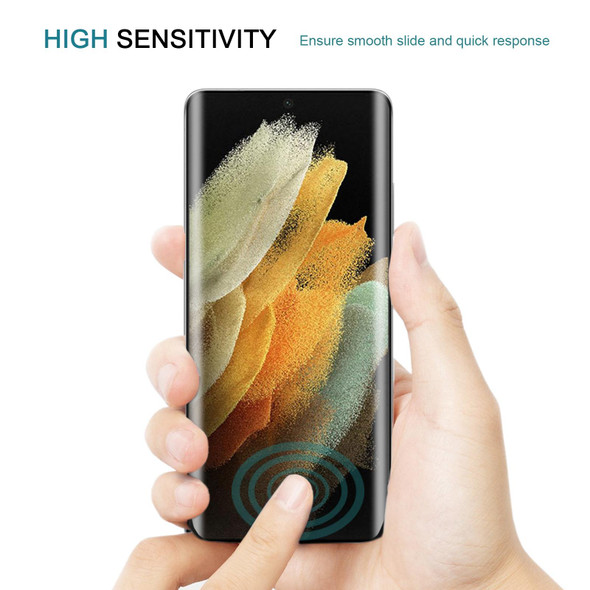 Samsung Galaxy S21 Ultra 5G Full Glue 9H HD 3D Curved Edge Tempered Glass Film(Black)
