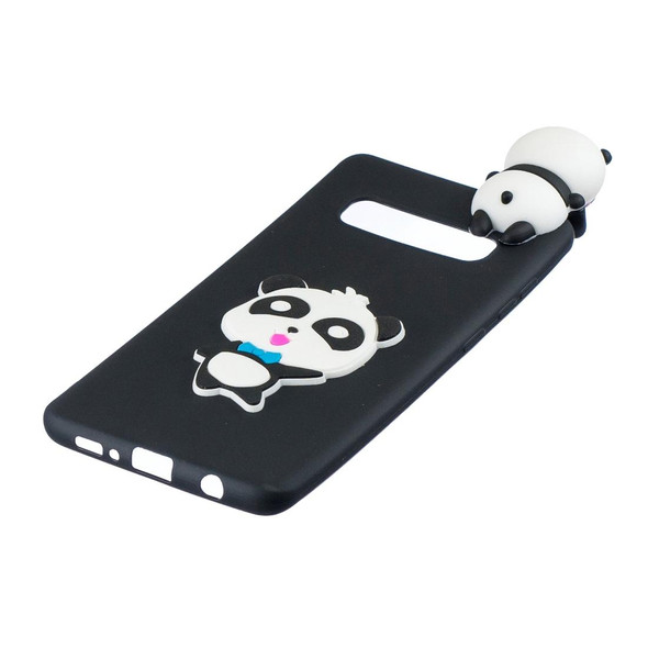 Galaxy S10 3D Cartoon Pattern Shockproof TPU Protective Case(Blue Bow Panda)