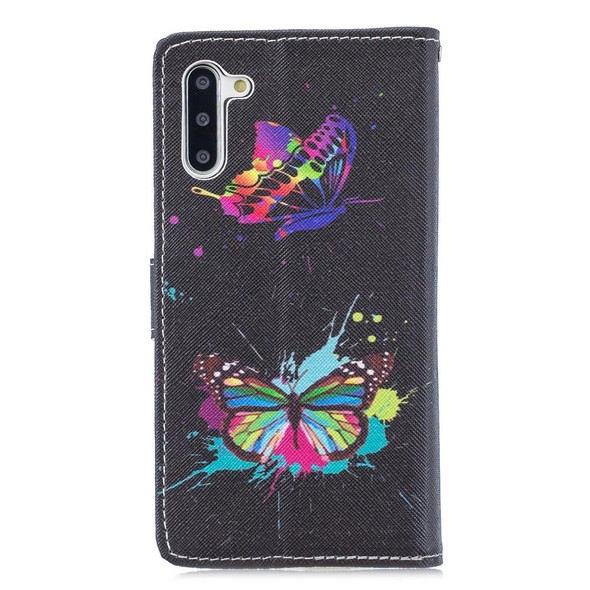 Galaxy Note 10 Colored Drawing Pattern Horizontal Flip PU Leather Case with Holder & Card Slots & Wallet & Lanyard(Colorful Butterfly)