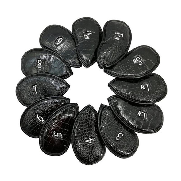 12 in 1 PU Leatherette Golf Club Cap Set(Black Litchi Texture)