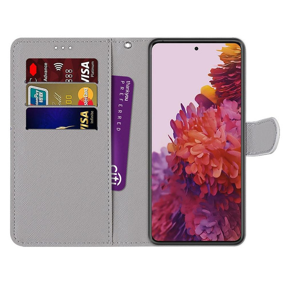 Samsung Galaxy S21 Ultra 5G Coloured Drawing Cross Texture Horizontal Flip PU Leather Case with Holder & Card Slots & Wallet & Lanyard(Fluorescent Water Pattern)