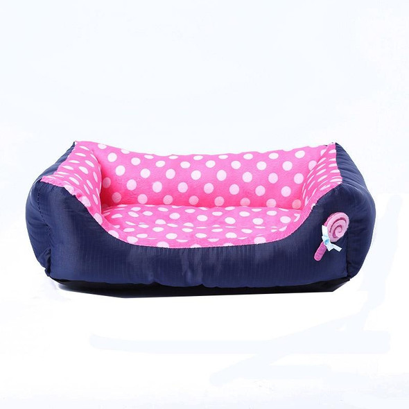 Cartoon Pet Kennel Square Cushion - Small And Medium Pet, Specification: M(Pink)