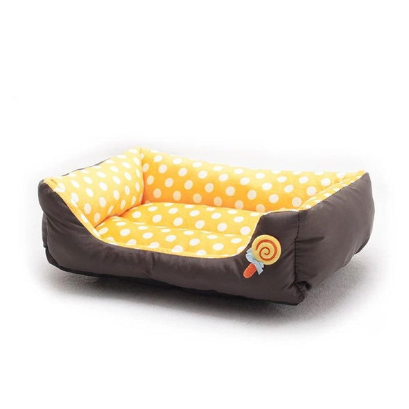 Cartoon Pet Kennel Square Cushion - Small And Medium Pet, Specification: M(Yellow)