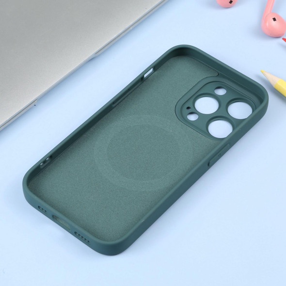 iPhone 14 Pro Liquid Silicone Magsafe Phone Case(Dark Green)