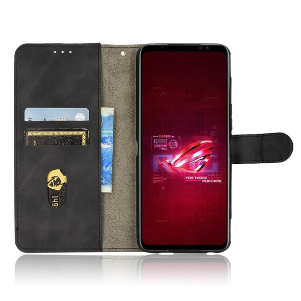 Asus ROG Phone 6 Skin Feel Magnetic Flip Leatherette Phone Case(Black)