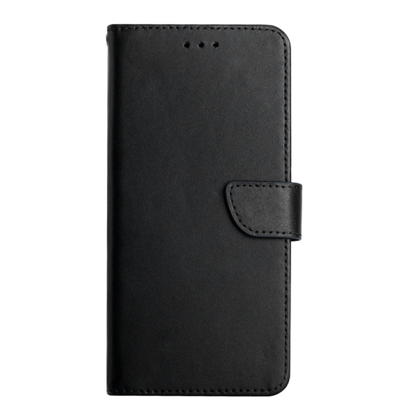 OPPO Reno8 5G HT02 Genuine Leather Fingerprint-proof Flip Phone Case(Black)