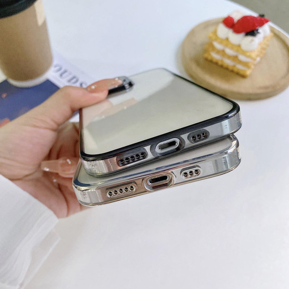 6D Electroplating TPU Clear Phone Case - iPhone 12 Pro(Silver)