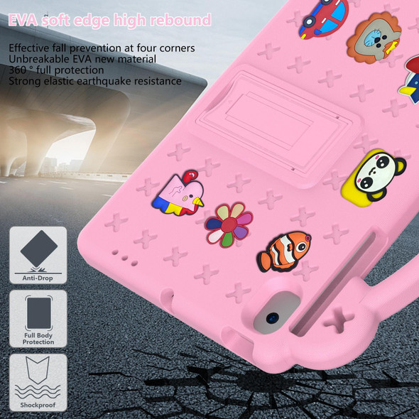 Samsung Galaxy Tab A8 10.5 2021 / Lenovo Tab M10 Plus 3rd Gen TB125FU 2022 / Huawei MatePad Pro (2021/2019) / Nokia T20 10.36 2021 Handle Kickstand Children EVA Shockproof Tablet Case(Pink)