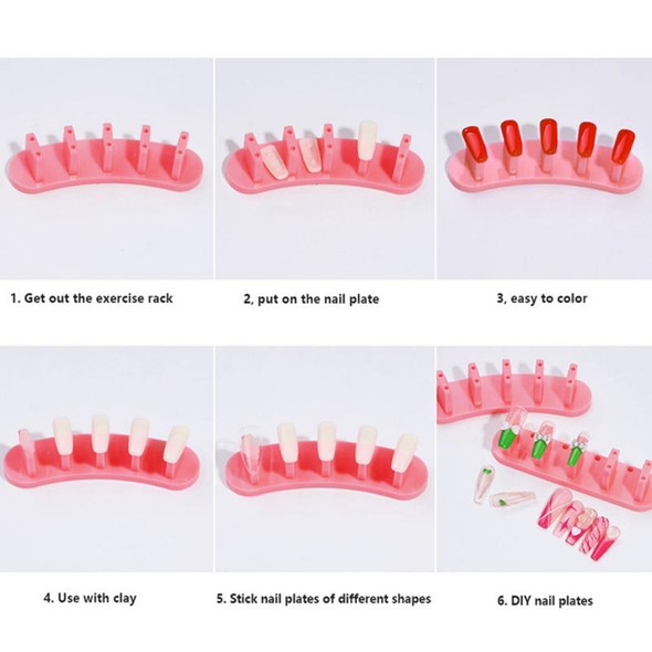 3 Sets Adhesive-Free Nail Practice Stand Nail Display Stand(03 Rose Red)