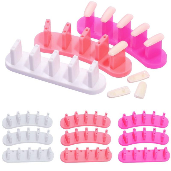 3 Sets Adhesive-Free Nail Practice Stand Nail Display Stand(02 Pink)