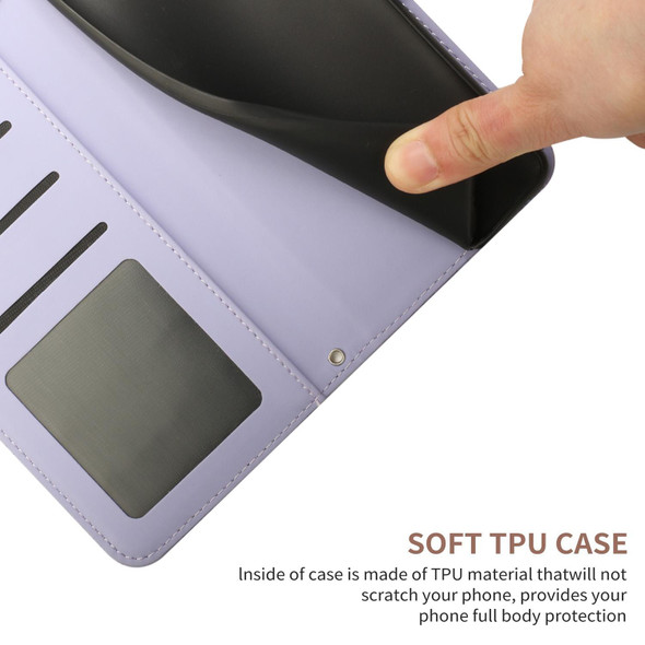 Tecno Camon 19 4G HT03 Skin Feel Butterfly Embossed Flip Leather Phone Case(Purple)