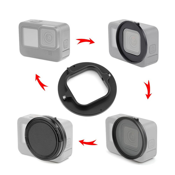 PULUZ 52mm CPL + UV Lens Filter with Adapter Ring for GoPro HERO10 Black / HERO9 Black (Black)