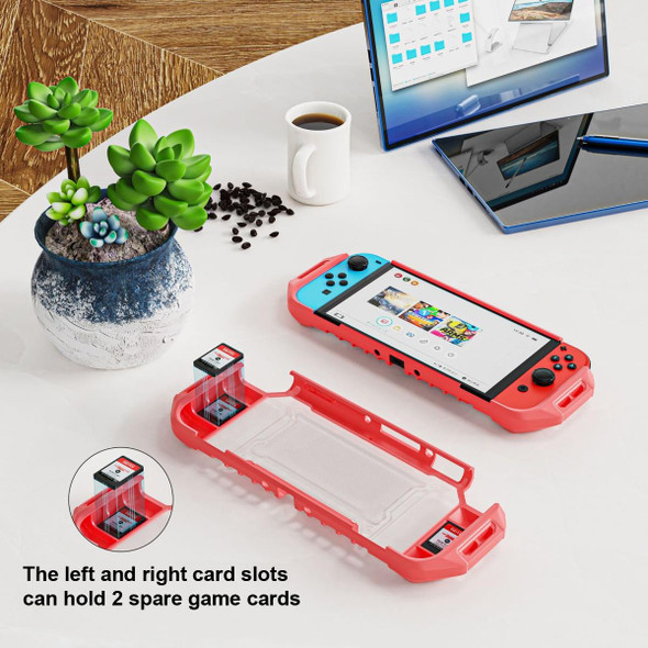 TPU+PC Two-in-one Non-slip Protective Case for Nintendo Switch OLED(Coral)