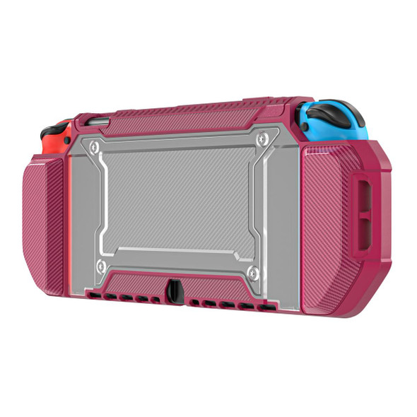TPU+PC Two-in-one Non-slip Protective Case for Nintendo Switch OLED(Wine Red)