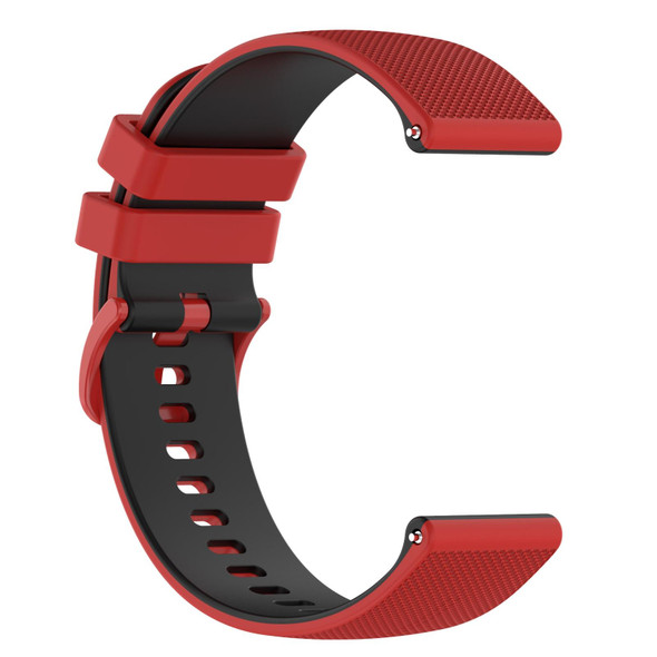 Xiaomi Haylou RT2 LS10 22mm Checkered Two-Color Silicone Watch Band(Red+Black)