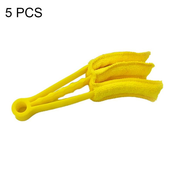 5 PCS AQ-CS01 Multifunctional Car Beauty Tool Brush Air Outlet Cleaning Brush(Yellow)