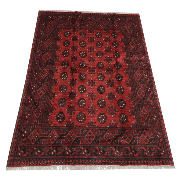 Fine Red Afghan Carpet 186 X 147 cm