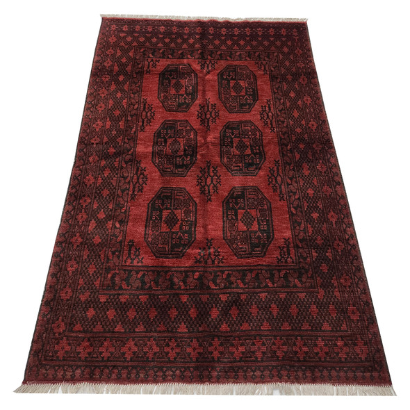 Gorgeous Red Afghan Carpet 193 X 147 cm
