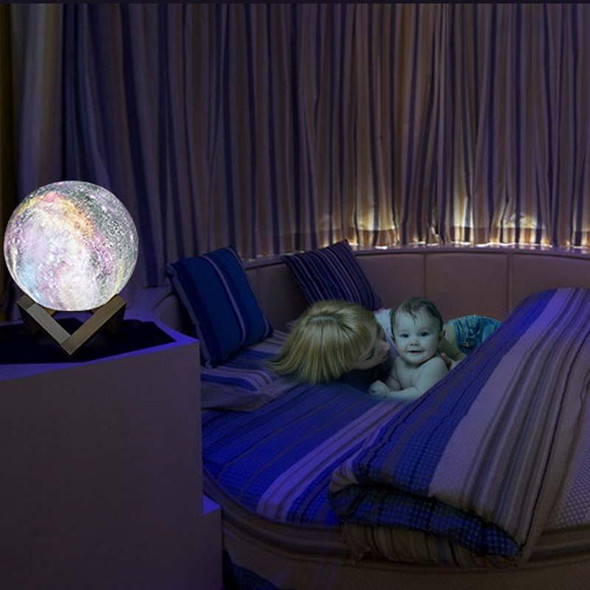 1W 3D Moon Lamp Children Gift Table Lamp Painted Starry Sky LED Night Light, Light color: 8cm Touch Control 3-colors