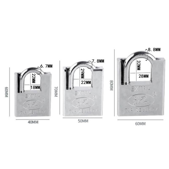 SIX-CYCLE Half-packed Blade Locks Anti-pick Locks, Size: 50mm(Independent Lock With 4 Keys)