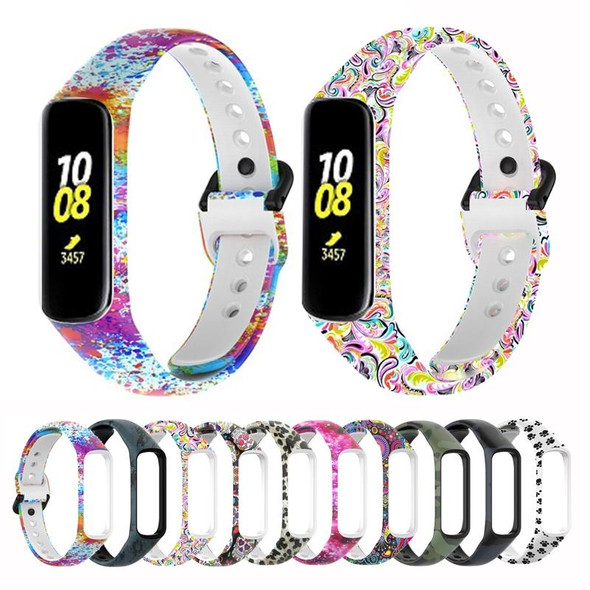 Samsung Galaxy Fit 2 SM-R220 Silicone Printing Watch Band(Jellyfish Flower)