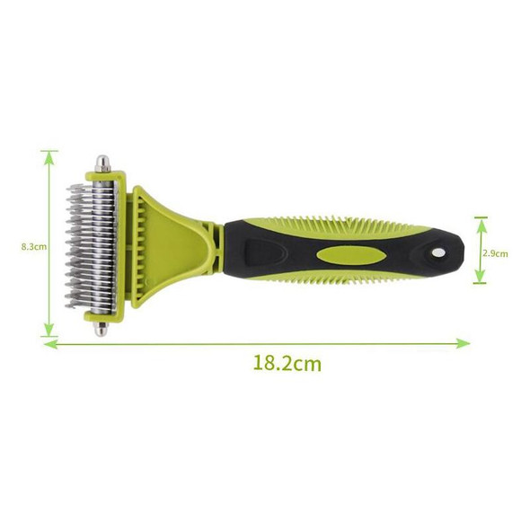 Pet Cat and Dog Cleaning Comb Double-sided Open Knot Hair Brushing Beauty Comb(Green)