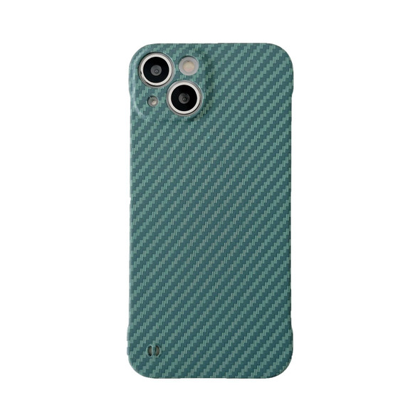 Carbon Fiber Texture PC Phone Case - iPhone 13 Pro(Green)