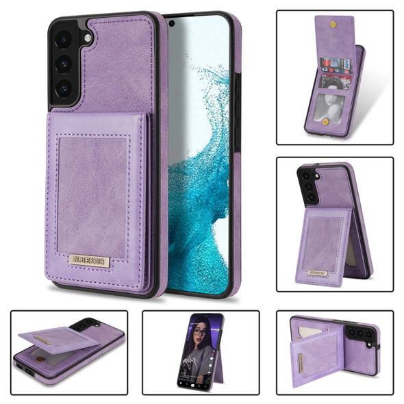 Samsung Galaxy S21 FE 5G N.Bekus Vertical Flip Card Slot RFID Phone Case(Purple)