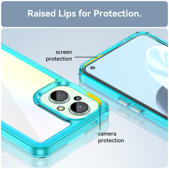 OPPO Reno 7Z 5G Colorful Series Acrylic + TPU Phone Case(Transparent Blue)