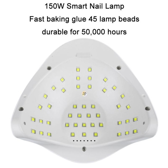 SunX5Max 150W Nail Polish Glue LED Phototherapy Induction Baking Lamp(US Plug)