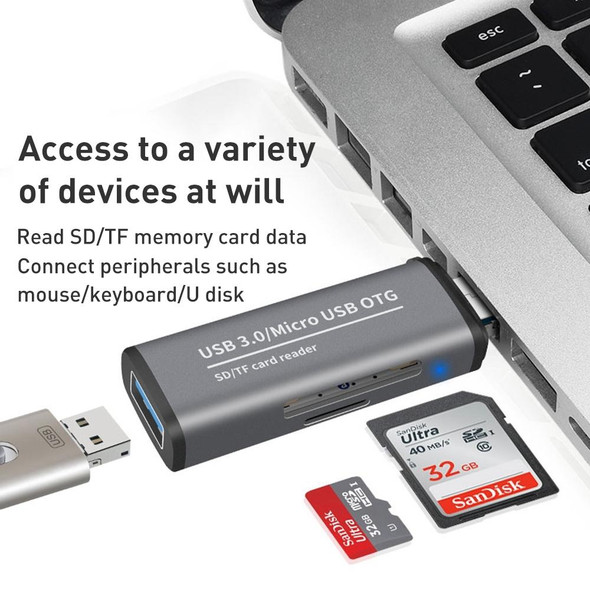 ADS-102 USB Multi-function OTG Card Reader(Grey)