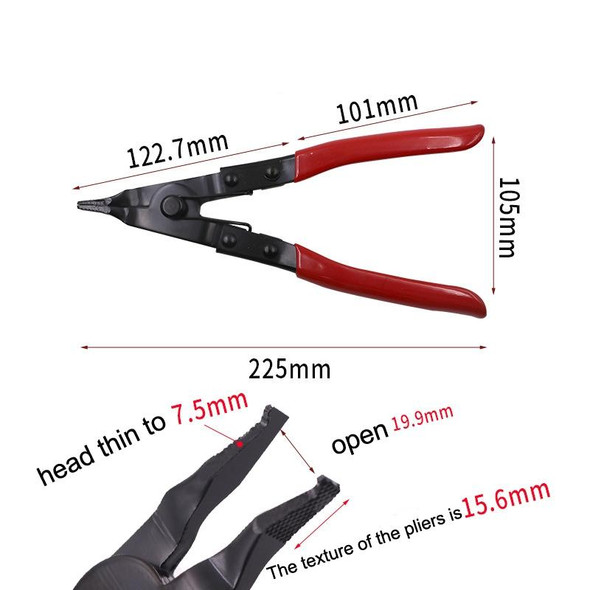 Reinforced Flat Circlip Pliers Flat-mouth Snap Ring Pliers(Red)