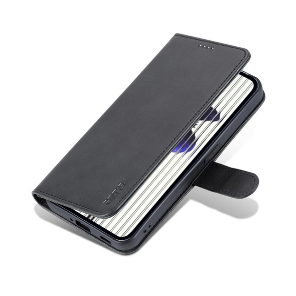 AZNS Skin Feel Calf Texture Flip Leatherette Phone Case - Nothing Phone 1(Black)