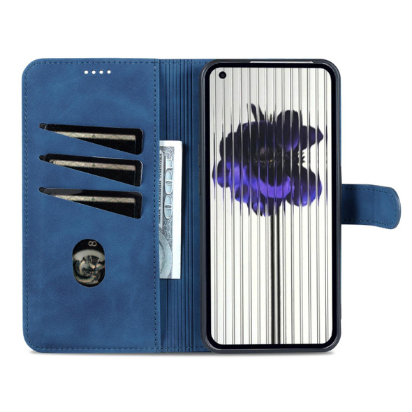 AZNS Skin Feel Calf Texture Flip Leatherette Phone Case - Nothing Phone 1(Blue)