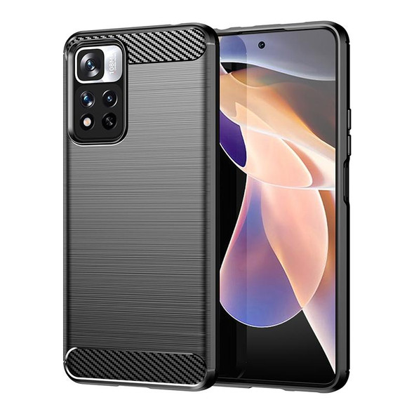 Xiaomi Redmi Note 11 Pro / Note 11 Pro+ Brushed Texture Carbon Fiber TPU Case(Black)