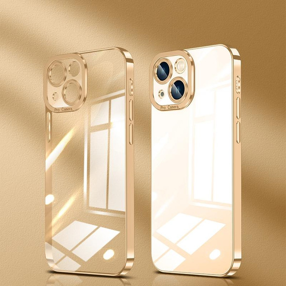 Crystal Plated High Transparency Phone Case - iPhone 13 mini(Gold)