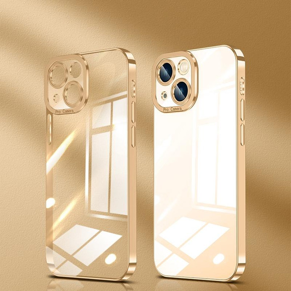 Crystal Plated High Transparency Phone Case - iPhone 14(Gold)