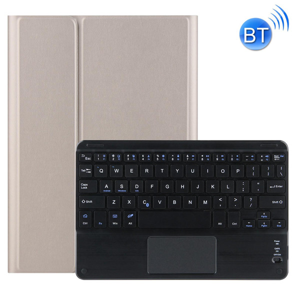 Lenovo Tab M10 HD Gen 2 Touchpad Bluetooth Keyboard Leather Tablet Case(Gold)