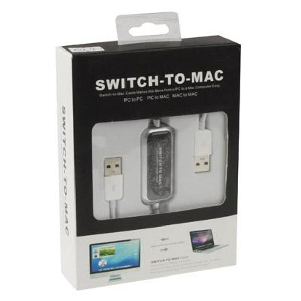 Switch-To-MAC USB 2.0 Transfer Kit Data Link Cable, MAC to PC / PC to PC / MAC to MAC File Transfer Share, Length: 165cm