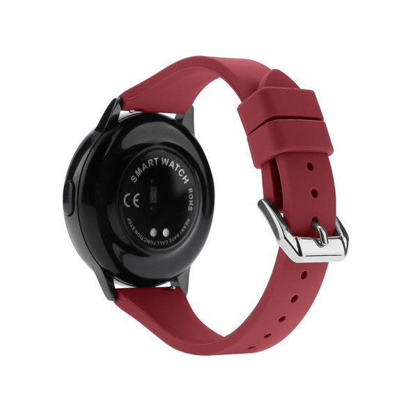 22mm Universal T-buckle Silicone Watch Band(Wine Red)