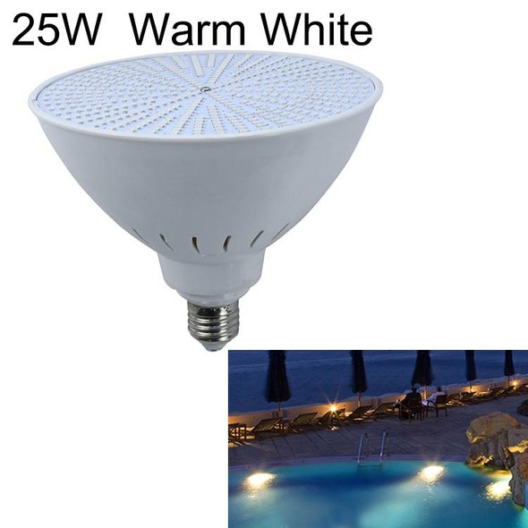 ABS Plastic LED Pool Bulb Underwater Light, Light Color:Warm White Light(25W)