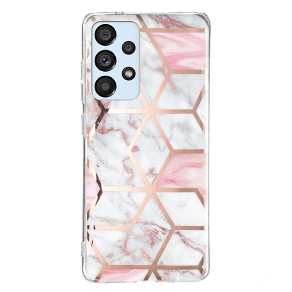 Samsung Galaxy A32 5G Electroplated Marble Pattern TPU Phone Case(White Gravel Pink)