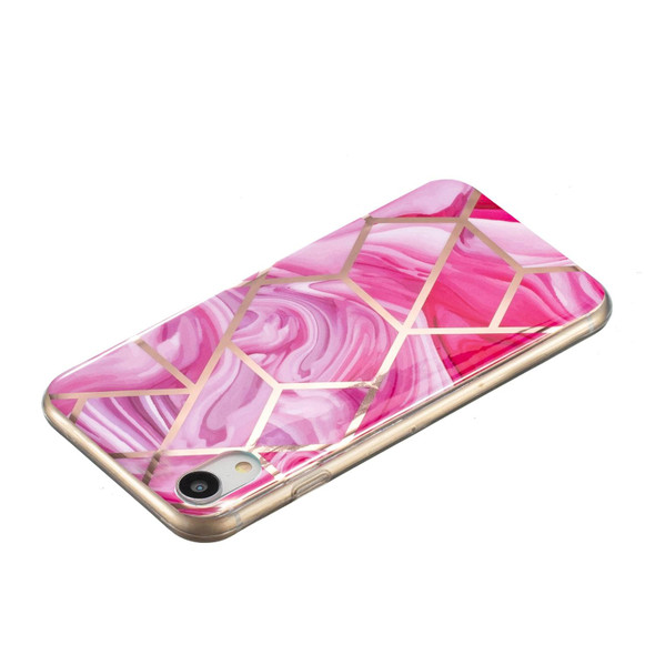 Electroplated Marble Pattern TPU Phone Case - iPhone XR(Red Rhombus)