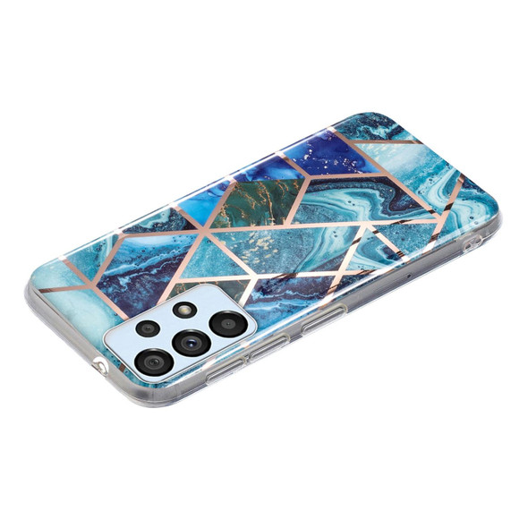 Samsung Galaxy A32 4G Electroplated Marble Pattern TPU Phone Case(Blue and Green)