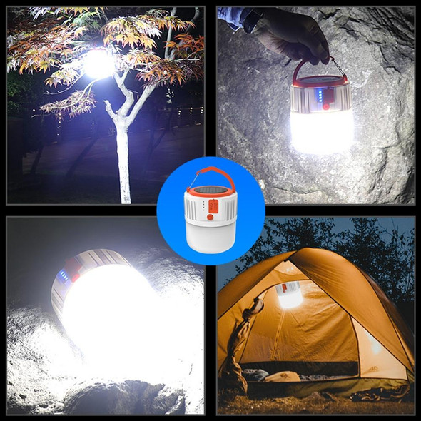 Solar LED Bulb Light Household Emergency Light Mobile Night Market Lamp, Style: V65 80W 24 LED 2 Battery + Remote Control